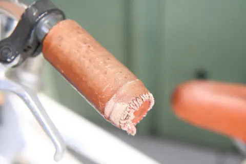 自作革製グリップ