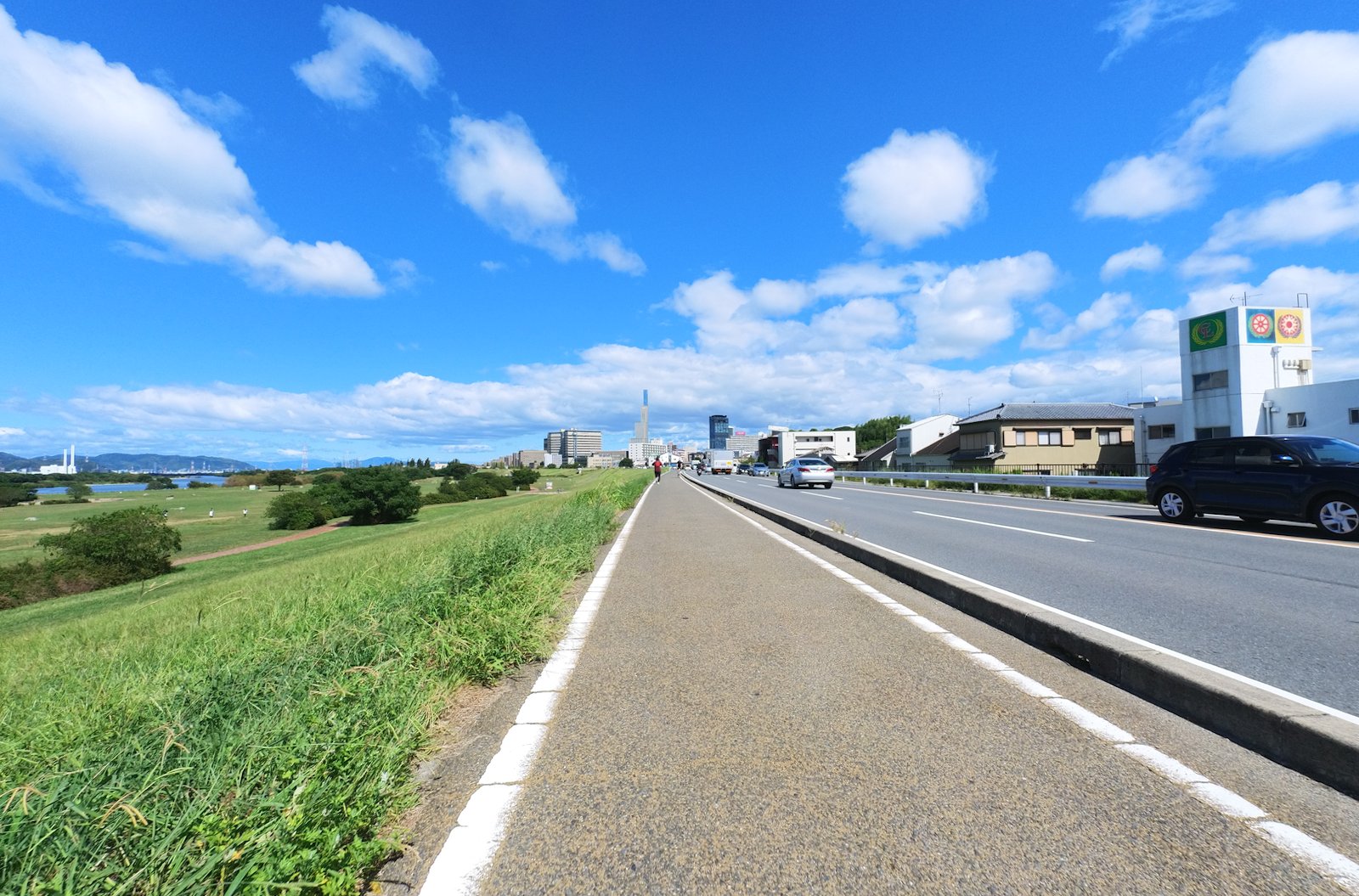 淀川沿いの自転車道　枚方付近