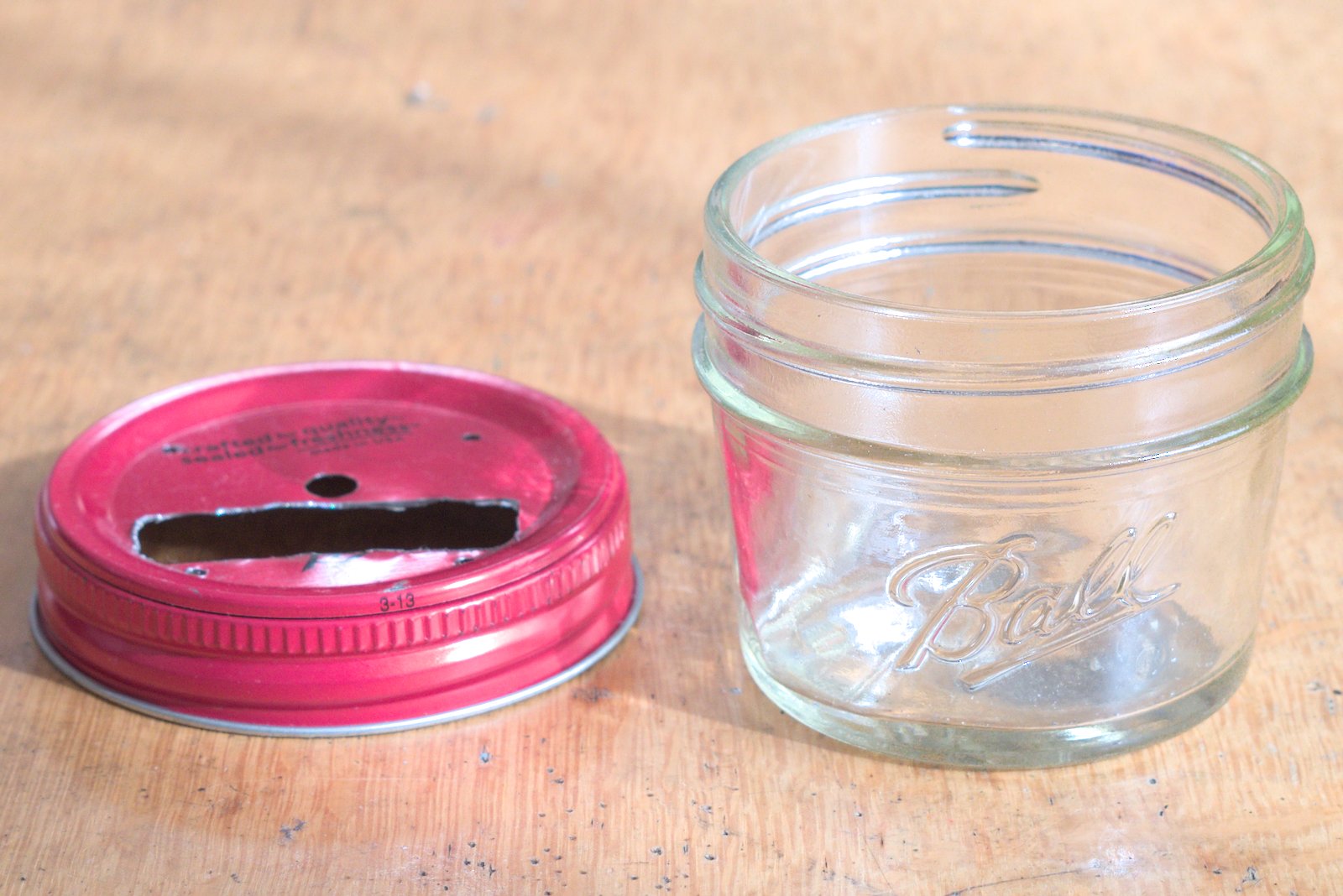 Ballメイソンジャーの蓋を加工した