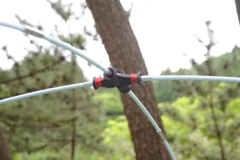 コールマン NAMAKANのポールを組み立てたところ